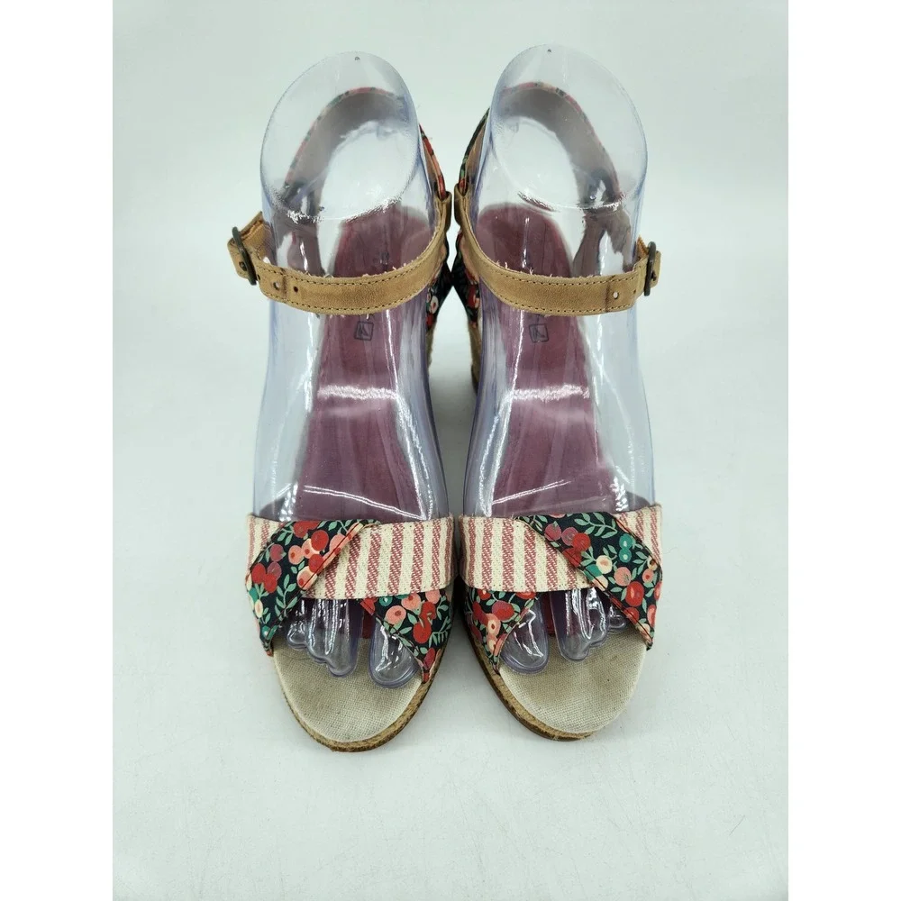 Sperry Saylor Top-Sider Wedge Sandals Womens‎ 5.5M Multicolor Floral Striped